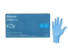 Mercator Nitrylex Classic Blue nepudrované nitrilové rukavice - M, 100 ks