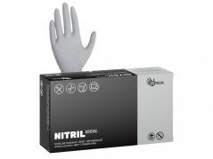 Перчатки нитриловые NITRIL IDEAL 100 шт, неопудренные, серые, 3,5 г, размер М