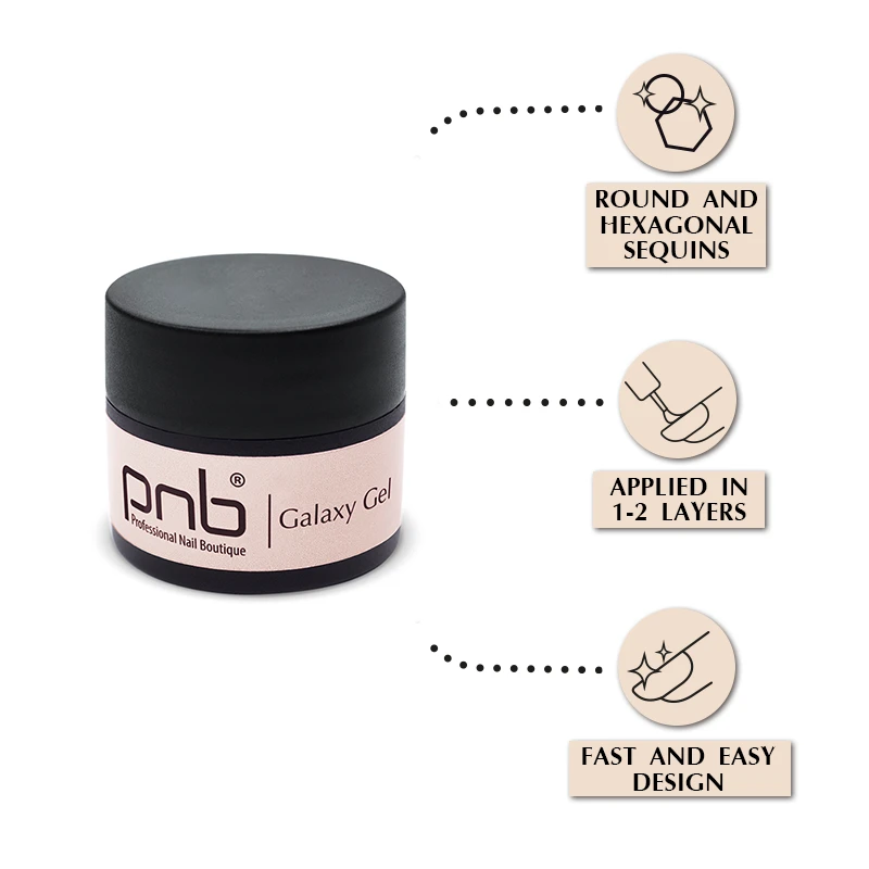 PNB UV/LED Galaxy gel na nehty - 02 Rainbow, 5 ml