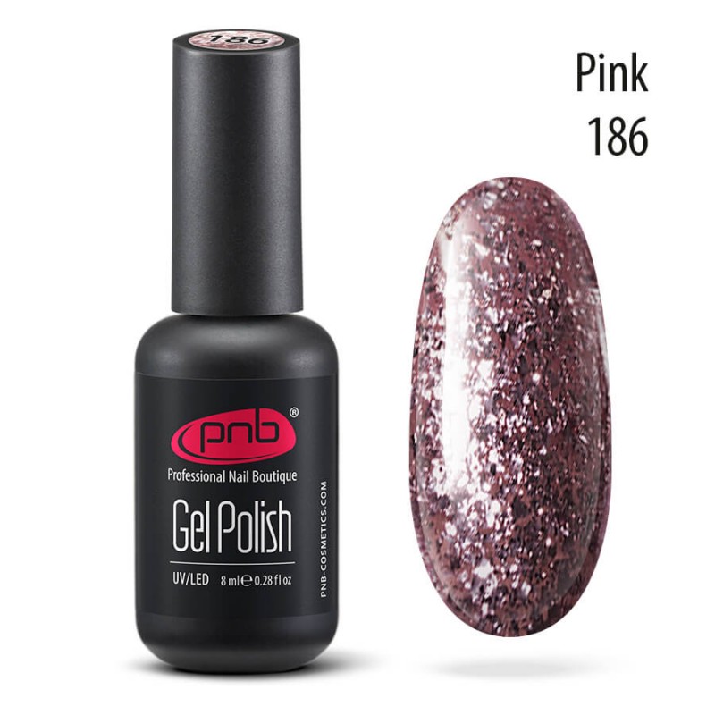 PNB Gel lak na nehty, 186 Pink, 8ml