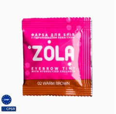 Zola Краска для бровей с окислителем 3% - 02 Warm Brown (медно-коричневый), 5 мл