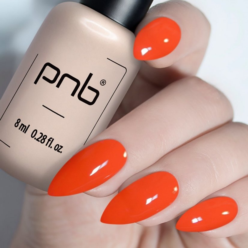 PNB Gel lak na nehty - 255 Orange Fire, 8 ml