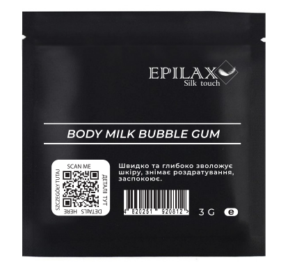 Epilax Silk Touch Tělové mléko SPF 15 s panthenolem Bubble gum, 3 ml
