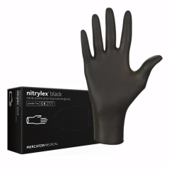 Mercator Nitrylex Black нитриловые перчатки без пудры XS, 100 шт