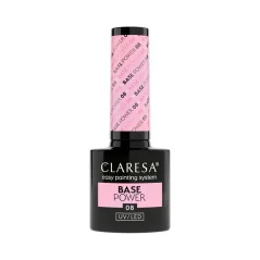 CLARESA UV/LED Power Base 08 — камуфлирующая база (с жемчужными частицами и эффектом lipglossnails), 5 мл