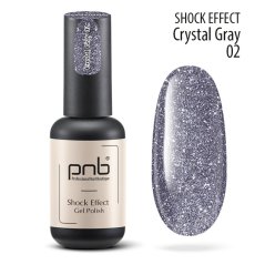 PNB SHOCK EFFECT Reflexní gel lak na nehty - 02 Crystal gray, 8ml