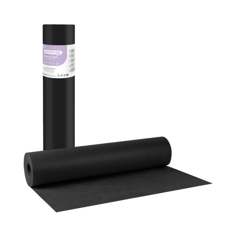 Bournas Soft Care Supreme Jednorázové prostěradlo v roli z netkané textilie (s perforací) 20g/m2 - černé  , 58cm x 70m