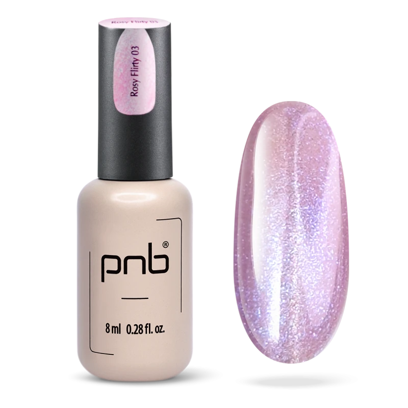 PNB Magnetický gel lak na nehty Glamour Cat - 03 Rosy Flirty, 8 ml