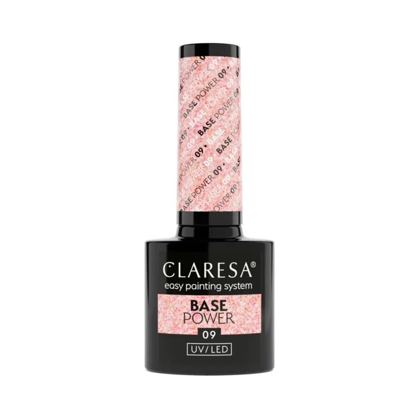 CLARESA UV/LED Power Base 09 – kamuflážní báze (s třpytivými vločkami), 5 ml