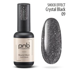 PNB Reflexní gel lak na nehty, 09 Crystal Black, 8ml