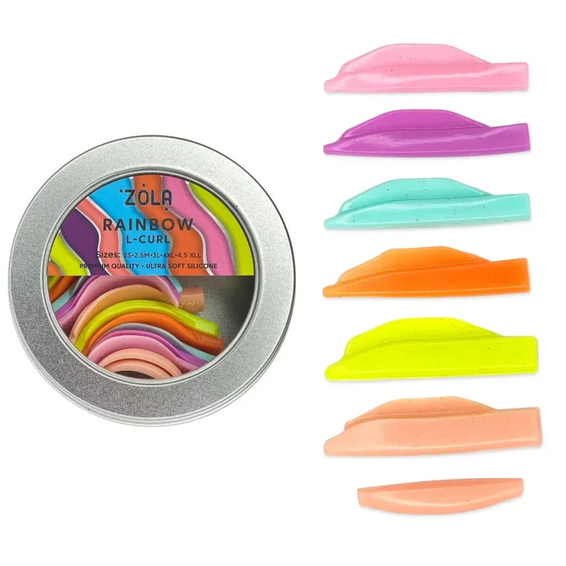ZOLA Rainbow L-curl - валики для ламинирования, 7 пар