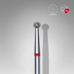 STALEKS Алмазная фреза "Шар" - красная FA01R027, 2,7 mm