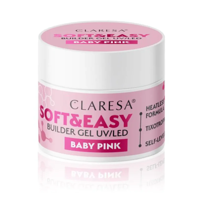 CLARESA Моделирующий гель для ногтей Soft&Easy gel - Baby pink, 45гр