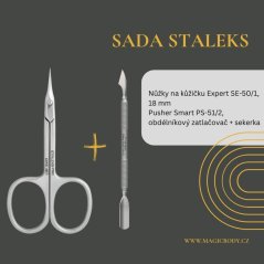 STALEKS Набор Ножницы для кутикулы SE-50/1, 18 mm + Пушер PS-51/2