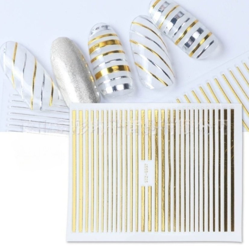 Flexibilní lepící páska na nehty Full Beauty 3D STZ-G007 - zlatá, 1ks