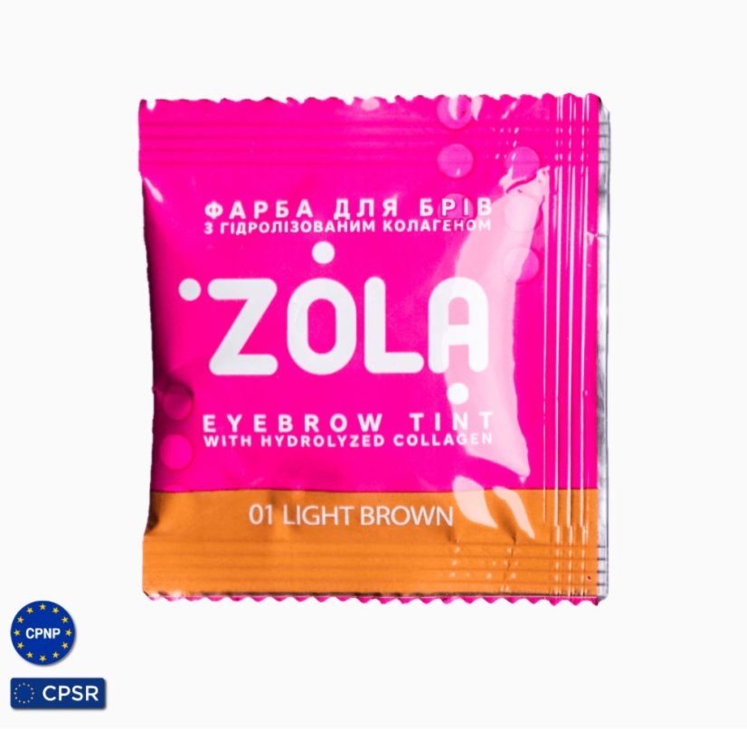 Zola Barva na obočí s oxidantem 3% - 01 Světle hnědá, 5 ml