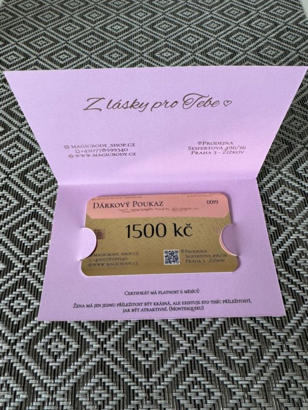 Dárkové poukazy 1500 Kč