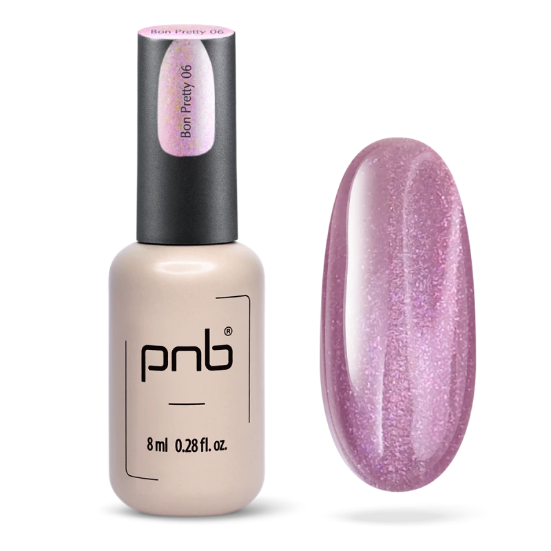PNB Magnetický gel lak na nehty Glamour Cat - 06 Bon Pretty, 8 ml