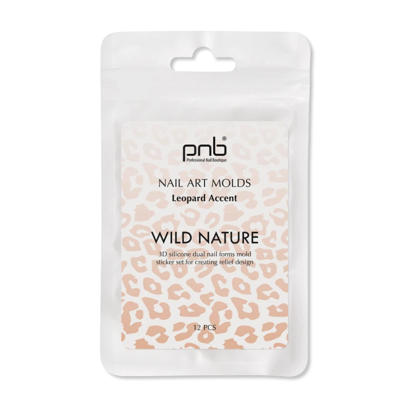 PNB Silikonové 3D formy Wild Nature Nail Art Molds - Leopard Accent, 12 ks