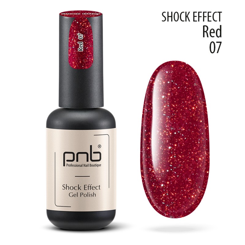 PNB Reflexní gel lak na nehty, 07 Red, 8ml