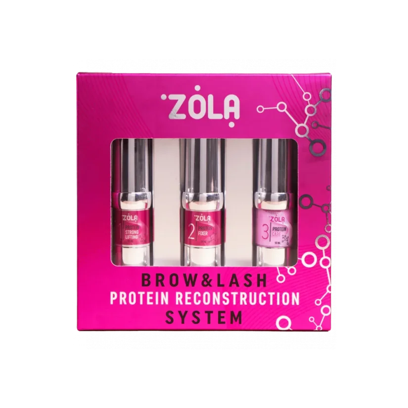 ZOLA Brow&Lash Protein Reconstruction System – sada na laminaci obočí a řas, 3 x 10 ml