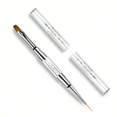 Двусторонняя кисть для дизайна и геля для ногтей 2в1