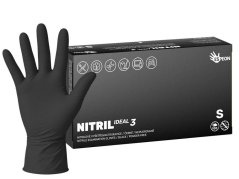 ESPEON NITRIL IDEAL3 nepudrované nitrilové rukavice černé, 3.5 g - S, 100 ks