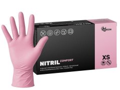 ESPEON NITRIL COMFORT nepudrované nitrilové rukavice růžové, 3.8 g - XS, 100 ks