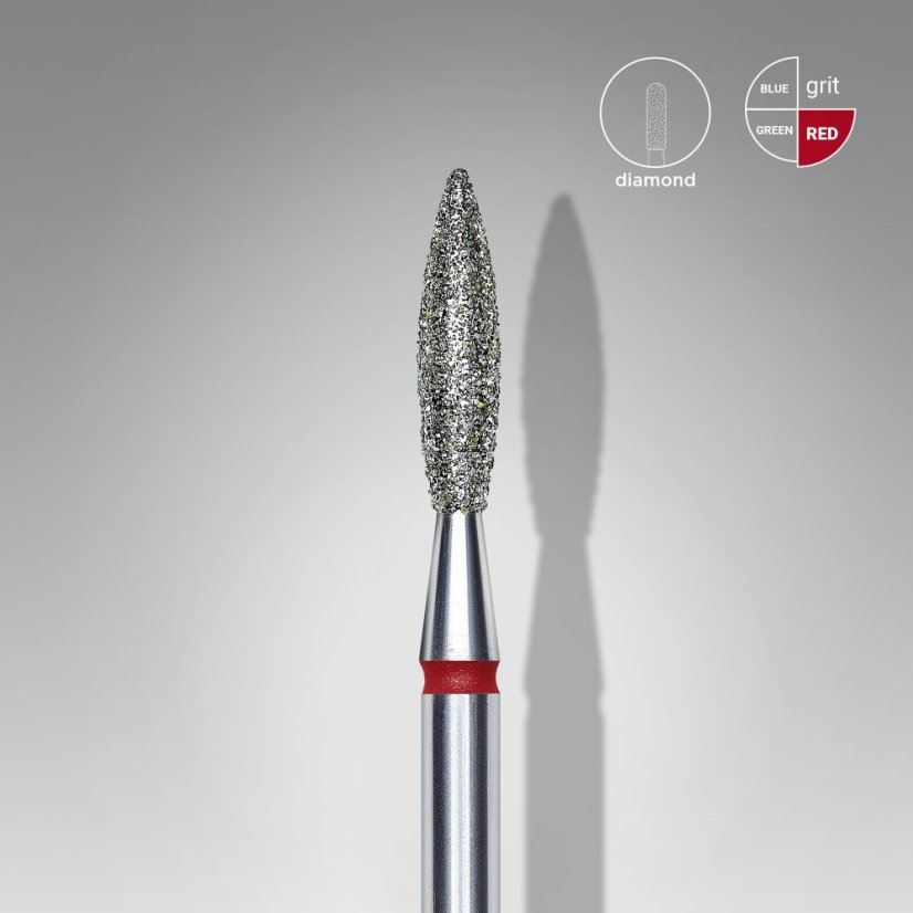 STALEKS Алмазная фреза "Пламя" - красная FA10R023/10, 2,3 mm