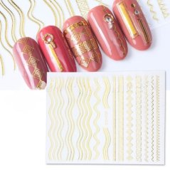 Flexibilní lepící páska na nehty Full Beauty 3D STZ-G009 - zlatá, 1ks