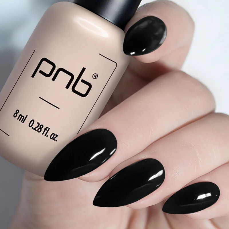PNB Gel lak na nehty - 023 Dark Black, 8ml