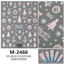 Vodní nálepky na nehty 5D Christmas M-2466