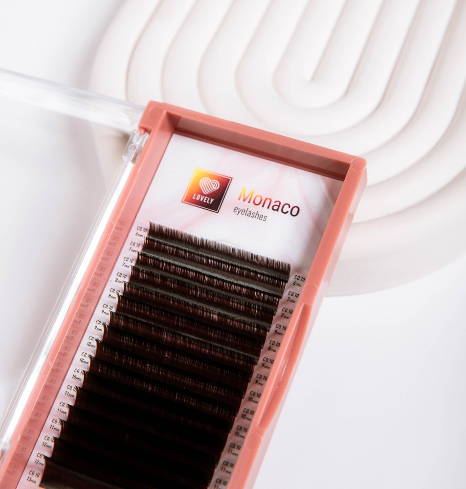 Umělé řasy - hnědé/multicolor - Délka řas - MIX (8-15) mm