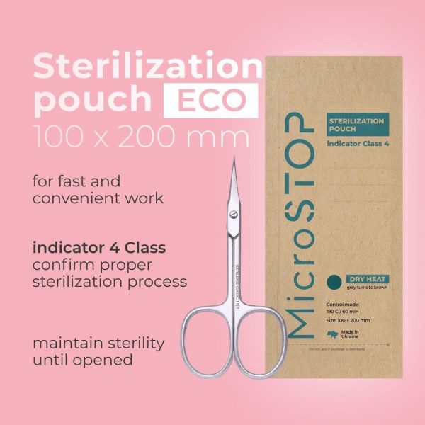 Microstop крафт-пакеты для стерилизации с индикатором Eco Brown - 100×200 мм, 100 шт