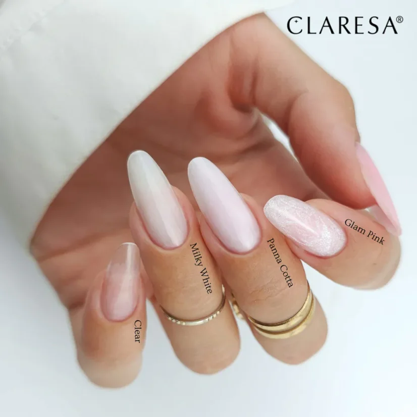 CLARESA HARD&EASY Stavební UV/LED gel na nehty - Glam Pink, 45g
