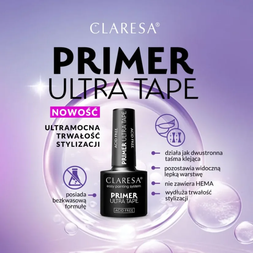 CLARESA Праймер для ногтей Ultra Tape, 5 мл