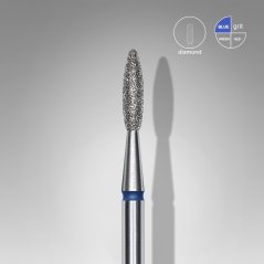 STALEKS Diamantová fréza "Plamínek" - modrá FA10B021/8, 2,1 mm