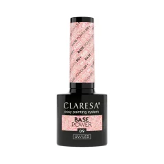 CLARESA UV/LED Power Base 09 — камуфлирующая база (с мерцающими хлопьями), 5 мл