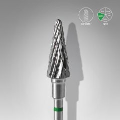 STALEKS Tvrdokovová fréza "kužel" Ø 6 mm, zelená - FT71G060/14