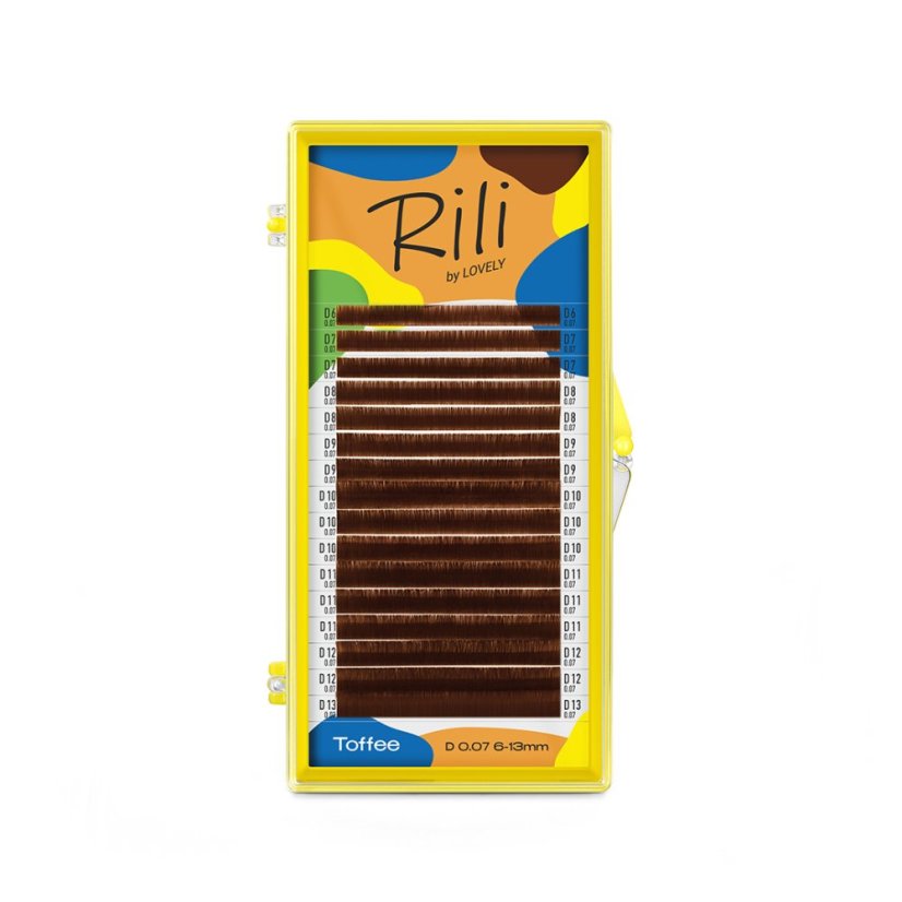 RILI by Lovely umělé řasy MIX C 0.07 6-13 mm (16 řádků) - Toffee
