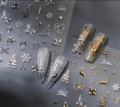 Vodní nálepky na nehty 5D Christmas TL-257