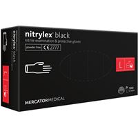 Mercator Nitrylex Black нитриловые перчатки без пудры L, 100 шт