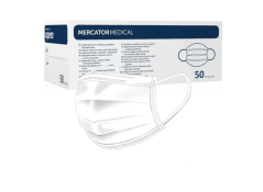 Mercator Medical OPERO chirurgická třívrstvá ústenka z netkané textili s gumičkou - bílá, 50 ks