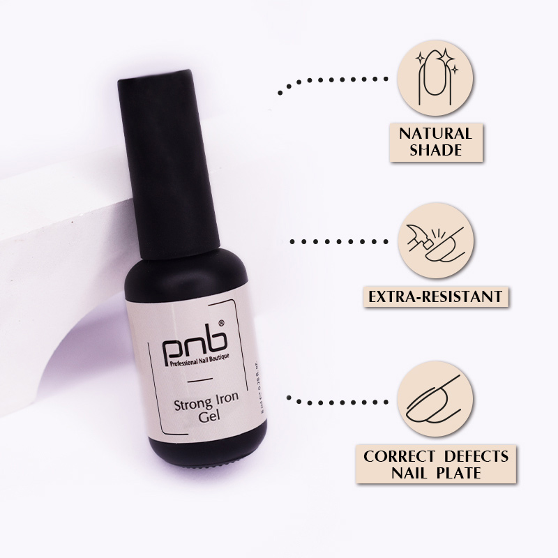 PNB Strong Iron Gel Modelovací gel a báze - Royal Rose, 8 ml