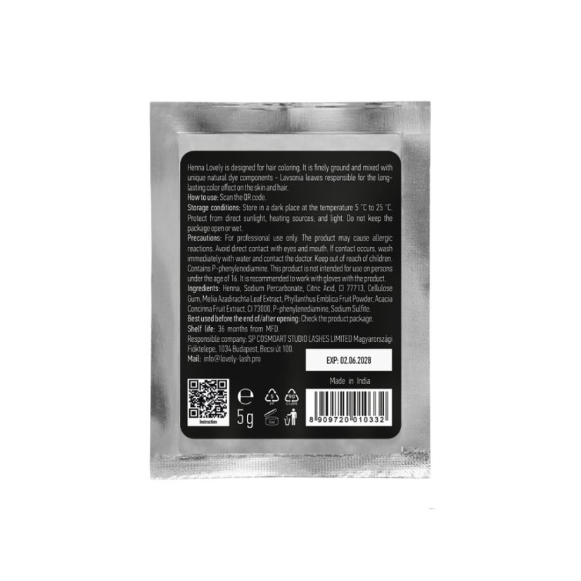 Lovely Brow Pro profesionální henna na obočí - Luxury Black, 5 g