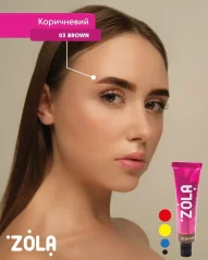 Zola Краска для бровей с окислителем 3% - 03 Brown (коричневый), 5 мл