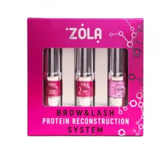 ZOLA Lash & Brow Protein Reconstruction System – sada na laminaci obočí a řas, 3 x 10 ml