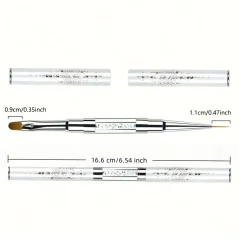 Двусторонняя кисть для дизайна и геля для ногтей 2в1