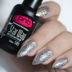 PNB Gel lak na nehty, 185 Silver, 8ml