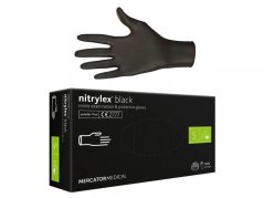 Mercator Nitrylex Black nepudrované nitrilové rukavice - S, 100 ks